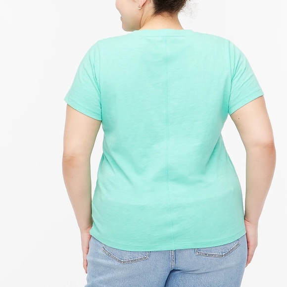 J. CREW Girlfriend Tee Crewneck Neon Agua Short Sleeve T-Shirt - Picture 8 of 13